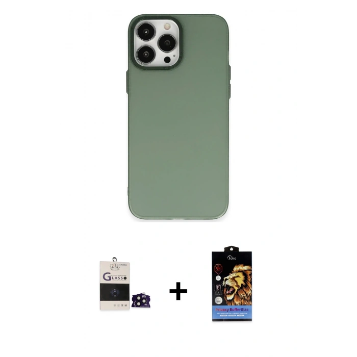 MARSİLYAN™- iPhone 14 Pro Max Kılıf Ahenk Çizgi Prime - Siyah Buffer Hayalet Cam Ekran Koruyucu + Bilvis Titan Kamera Lens - SH