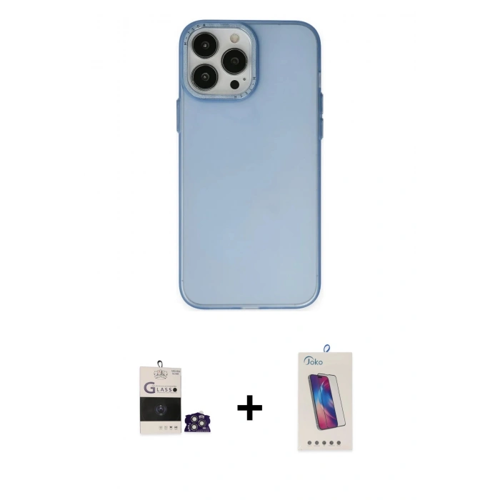 MARSİLYAN™- iPhone 14 Pro Max Kılıf Ahenk Çizgi Prime - Siyah Joko 5D Cam + Bilvis Titan Kamera Lens - GS