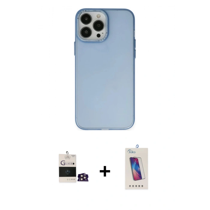 MARSİLYAN™- iPhone 14 Pro Max Kılıf Ahenk Çizgi Prime - Siyah Joko 5D Cam + Bilvis Titan Kamera Lens - GD