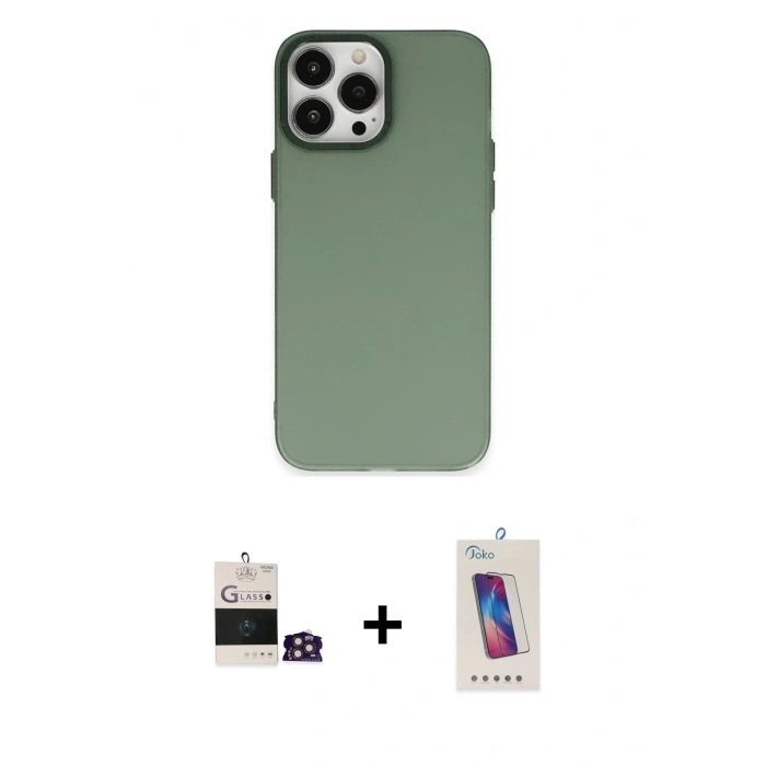 MARSİLYAN™- iPhone 14 Pro Max Kılıf Ahenk Çizgi Prime - Siyah Joko 5D Cam + Bilvis Titan Kamera Lens - GD