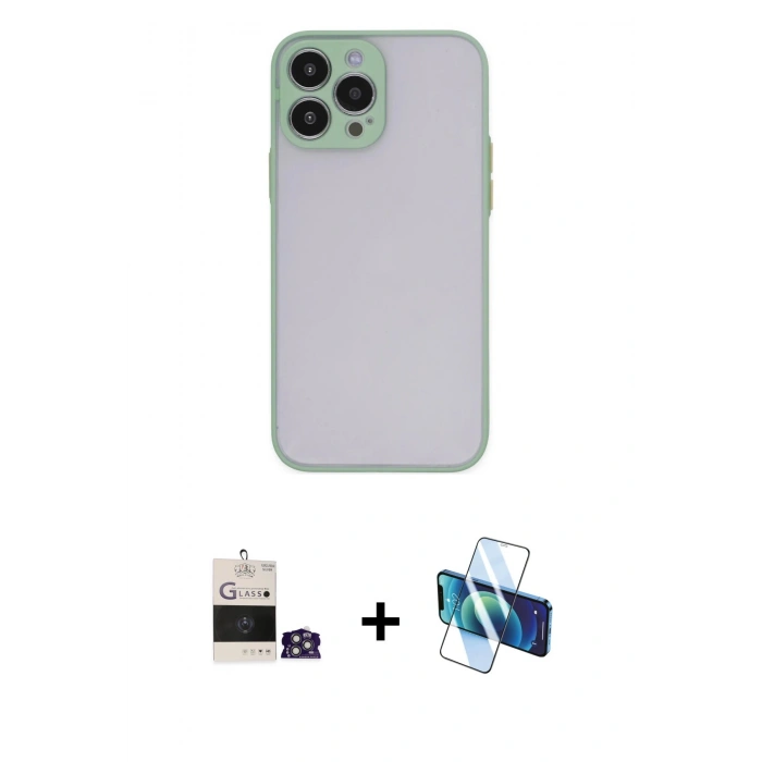 MARSİLYAN™- iPhone 14 Pro Max Kılıf Ahenk Çizgi Serisi - Siyah 3D Antistatik Cam Ekran Koruyucu + Bilvis Titan Kamera Lens - GS