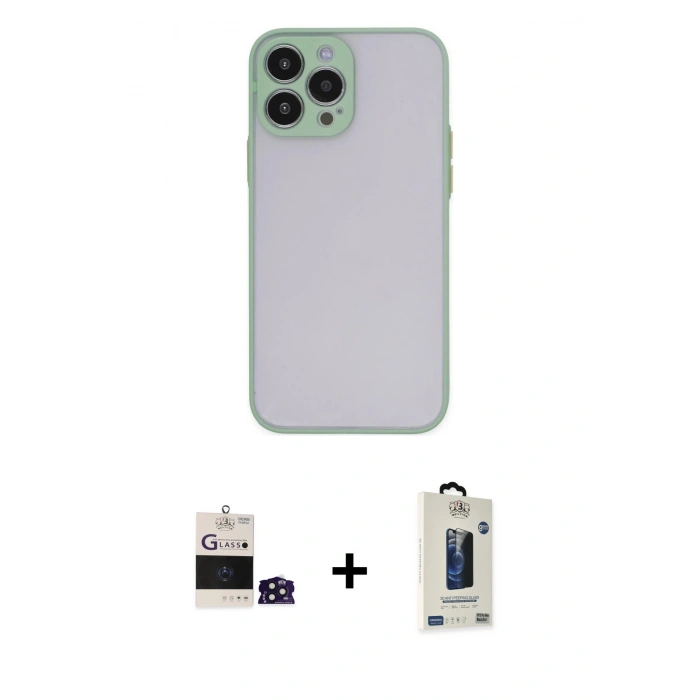 MARSİLYAN™- iPhone 14 Pro Max Kılıf Ahenk Çizgi Serisi - Siyah Bilvis Hayalet Cam Ekran Koruyucu + Bilvis Titan Kamera Lens - DNMR