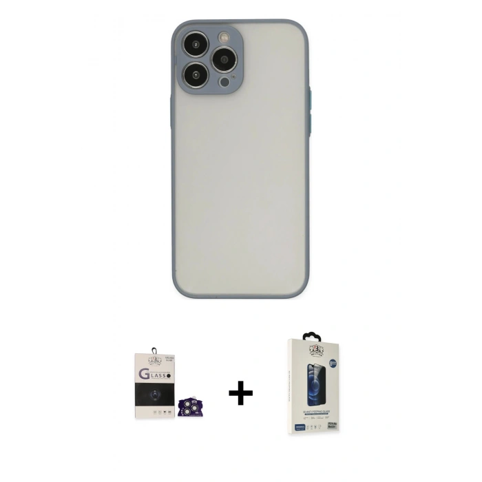 MARSİLYAN™- iPhone 14 Pro Max Kılıf Ahenk Çizgi Serisi - Siyah Bilvis Hayalet Cam Ekran Koruyucu + Bilvis Titan Kamera Lens - GS