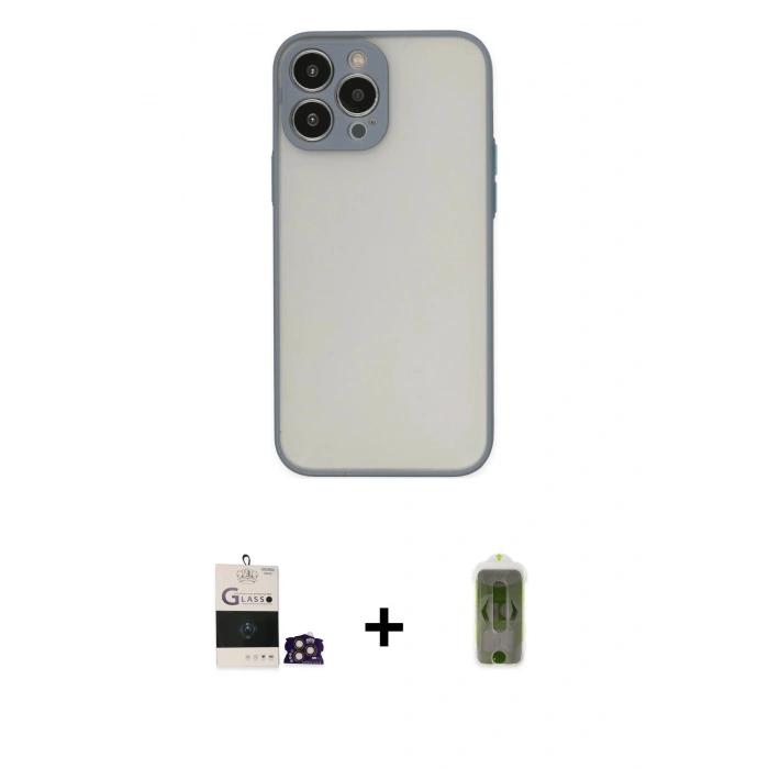 MARSİLYAN™- iPhone 14 Pro Max Kılıf Ahenk Çizgi Serisi - Siyah Joko Magic 5D Hayalet Cam + Bilvis Titan Kamera Lens - GD