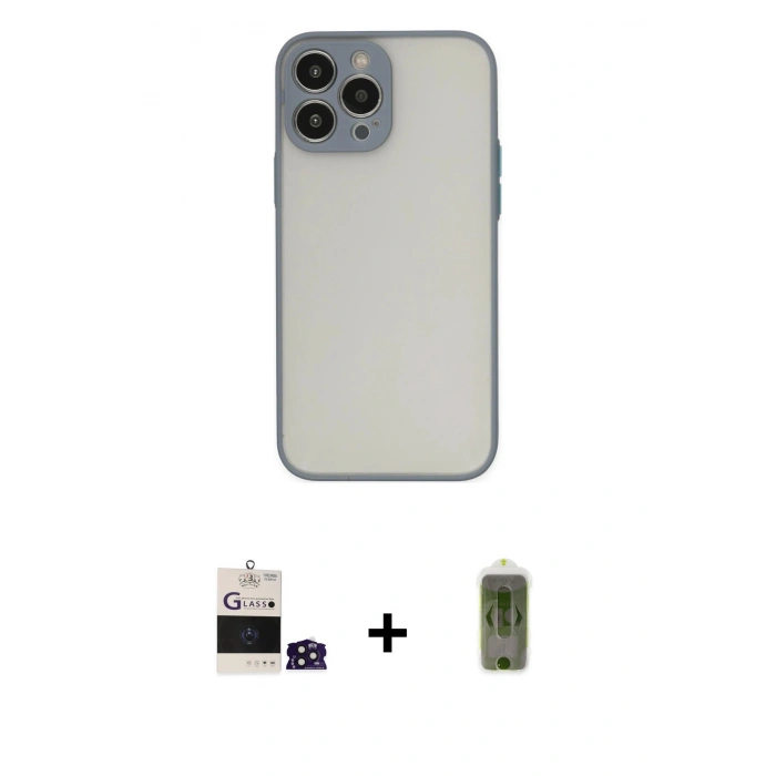 MARSİLYAN™- iPhone 14 Pro Max Kılıf Ahenk Çizgi Serisi - Siyah Joko Magic 5D Hayalet Cam + Bilvis Titan Kamera Lens - DNMR