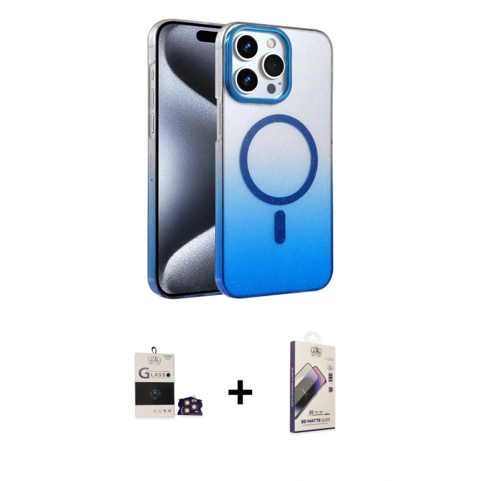 MARSİLYAN™- iPhone 14 Pro Max Kılıf Ahenk Doku Özel Seri - Siyah Bilvis 3D Mat Cam Ekran Koruyucu + Bilvis Titan Kamera Lens - GD
