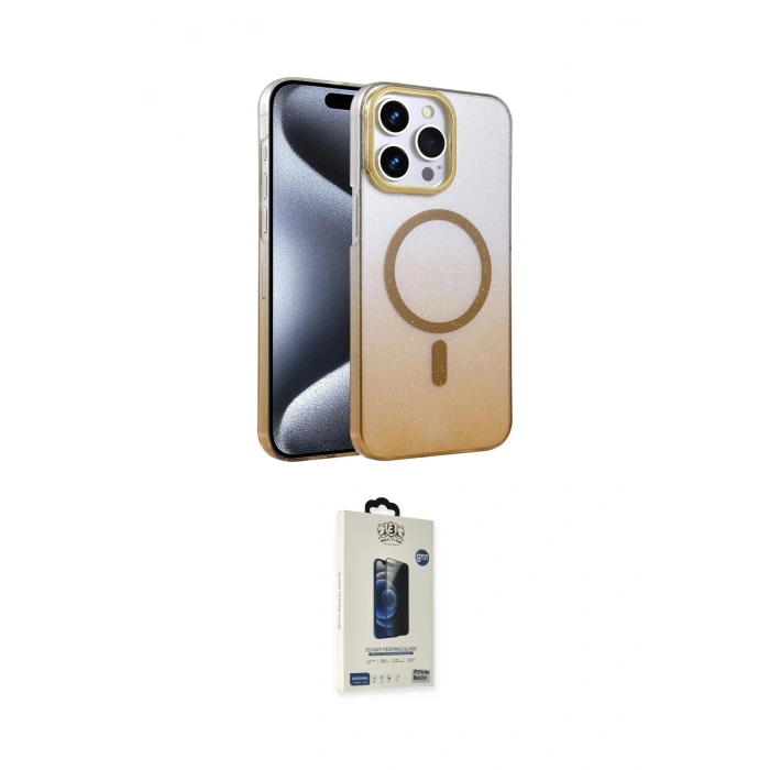 MARSİLYAN™- iPhone 14 Pro Max Kılıf Ahenk Doku Özel Seri - Siyah Bilvis Hayalet Cam Ekran Koruyucu