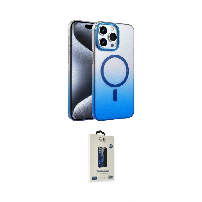 MARSİLYAN™- iPhone 14 Pro Max Kılıf Ahenk Doku Özel Seri - Siyah Bilvis Hayalet Cam Ekran Koruyucu