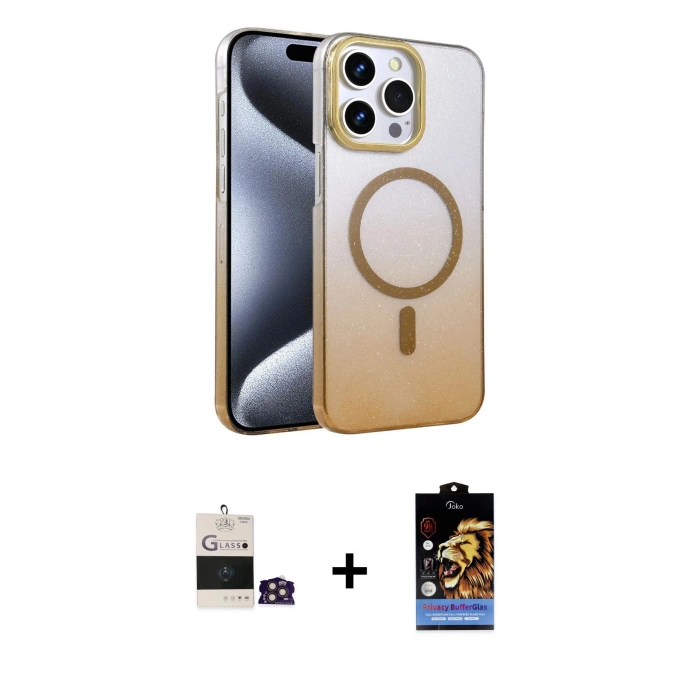 MARSİLYAN™- iPhone 14 Pro Max Kılıf Ahenk Doku Özel Seri - Siyah Buffer Hayalet Cam Ekran Koruyucu + Bilvis Titan Kamera Lens - GD
