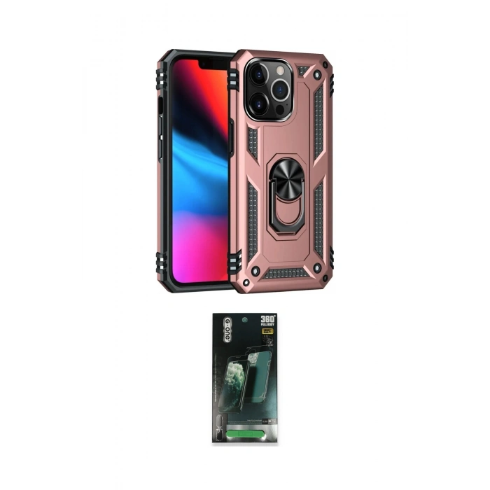 MARSİLYAN™- iPhone 14 Pro Max Kılıf Ahenk Klasik Koleksiyonu - Şeffaf 360 Full Body Arka Koruyucu