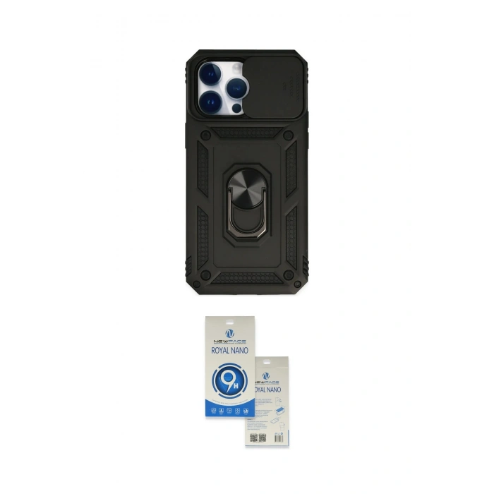 MARSİLYAN™- iPhone 14 Pro Max Kılıf Ahenk Klasik - Şeffaf Royal Nano Ekran Koruyucu
