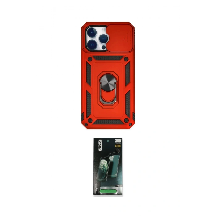 MARSİLYAN™- iPhone 14 Pro Max Kılıf Ahenk Klasik - Siyah 360 Mat Full Body Arka Koruyucu