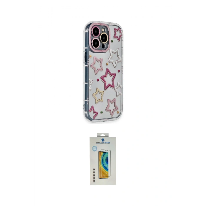 MARSİLYAN™- iPhone 14 Pro Max Kılıf Ahenk Modern Serisi - Siyah Polymer Nano Ekran Koruyucu
