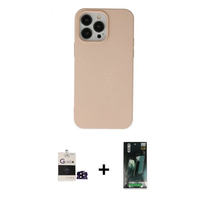 MARSİLYAN™- iPhone 14 Pro Max Kılıf Ahenk Serisi - Şeffaf 360 Full Body Arka Koruyucu + Bilvis Titan Kamera Lens - SH