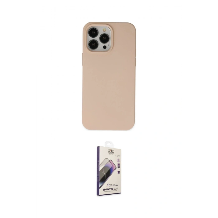 MARSİLYAN™- iPhone 14 Pro Max Kılıf Ahenk Serisi - Siyah Bilvis 3D Mat Cam Ekran Koruyucu