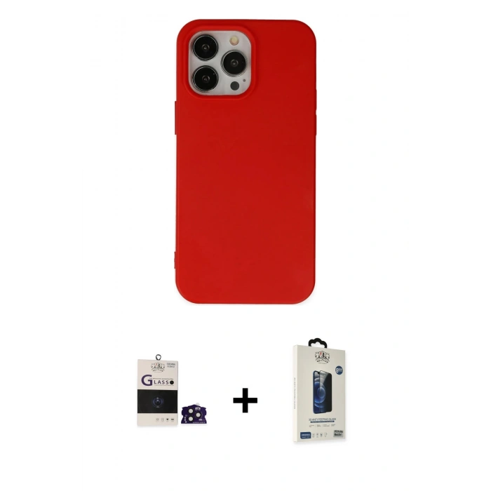 MARSİLYAN™- iPhone 14 Pro Max Kılıf Ahenk Serisi - Siyah Bilvis Hayalet Cam Ekran Koruyucu + Bilvis Titan Kamera Lens - DNMR