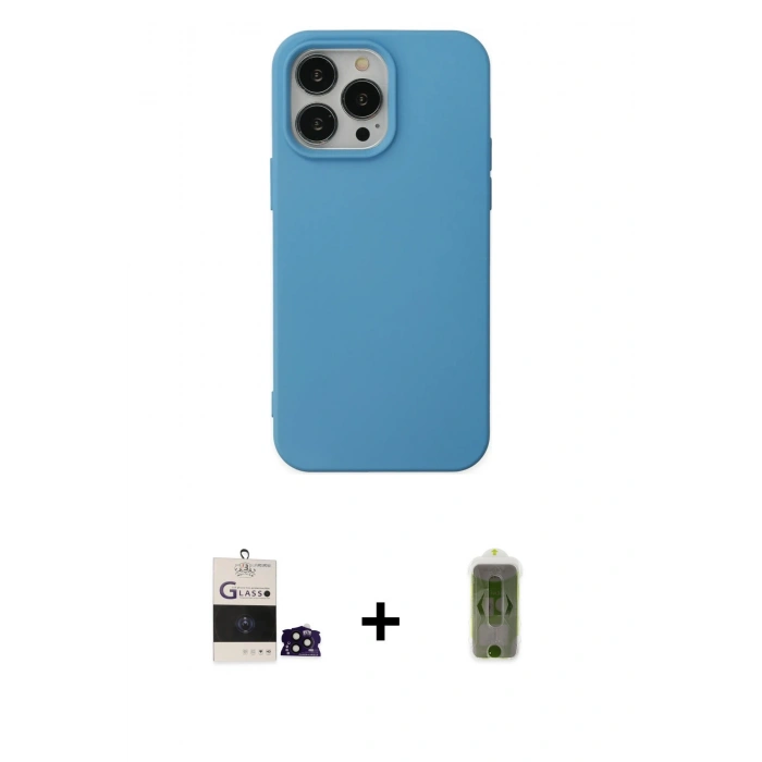 MARSİLYAN™- iPhone 14 Pro Max Kılıf Ahenk Serisi - Siyah Joko Magic 5D Hayalet Cam + Bilvis Titan Kamera Lens - SH