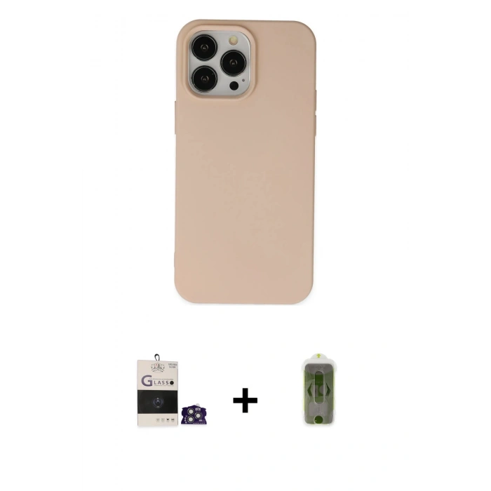 MARSİLYAN™- iPhone 14 Pro Max Kılıf Ahenk Serisi - Siyah Joko Magic 5D Hayalet Cam + Bilvis Titan Kamera Lens - GS