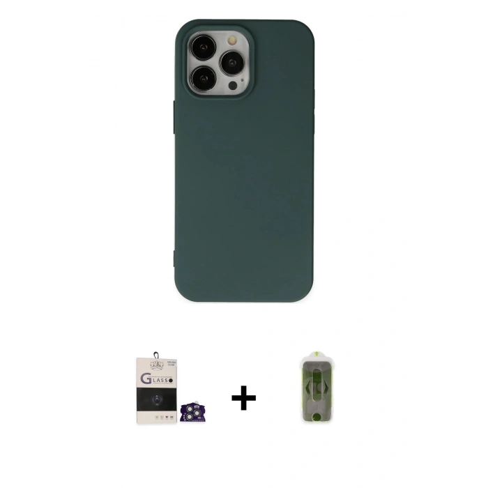 MARSİLYAN™- iPhone 14 Pro Max Kılıf Ahenk Serisi - Siyah Joko Magic 5D Hayalet Cam + Bilvis Titan Kamera Lens - GS