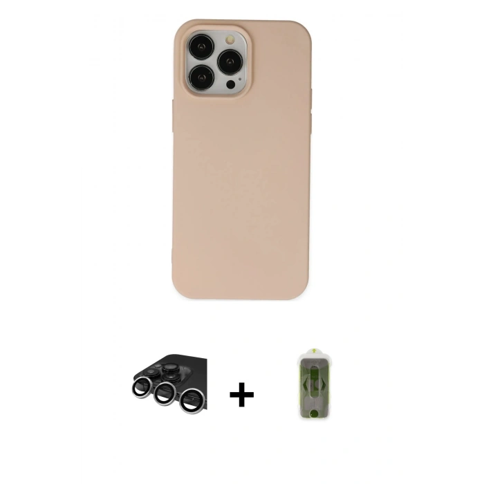 MARSİLYAN™- iPhone 14 Pro Max Kılıf Ahenk Serisi - Siyah Joko Magic 5D Hayalet Cam + Raze Metal Kamera Lens - GS