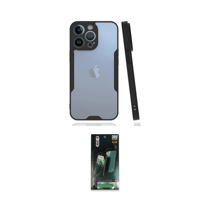 MARSİLYAN™- iPhone 14 Pro Max Kılıf Atlas Asil Serisi - Şeffaf 360 Full Body Arka Koruyucu