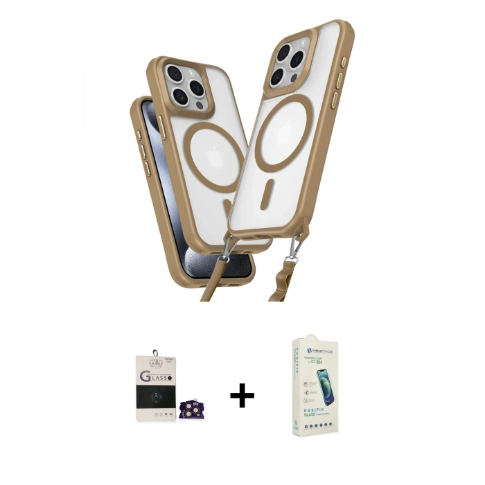 MARSİLYAN™- iPhone 14 Pro Max Kılıf Atlas Doku Koleksiyonu - Şeffaf Pasifik Cam Ekran Koruyucu + Bilvis Titan Kamera Lens - GD