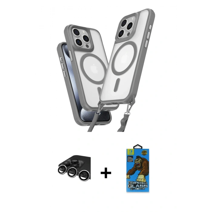 MARSİLYAN™- iPhone 14 Pro Max Kılıf Atlas Doku Koleksiyonu - Siyah 18D Cam Ekran Koruyucu + Raze Metal Kamera Lens - GS