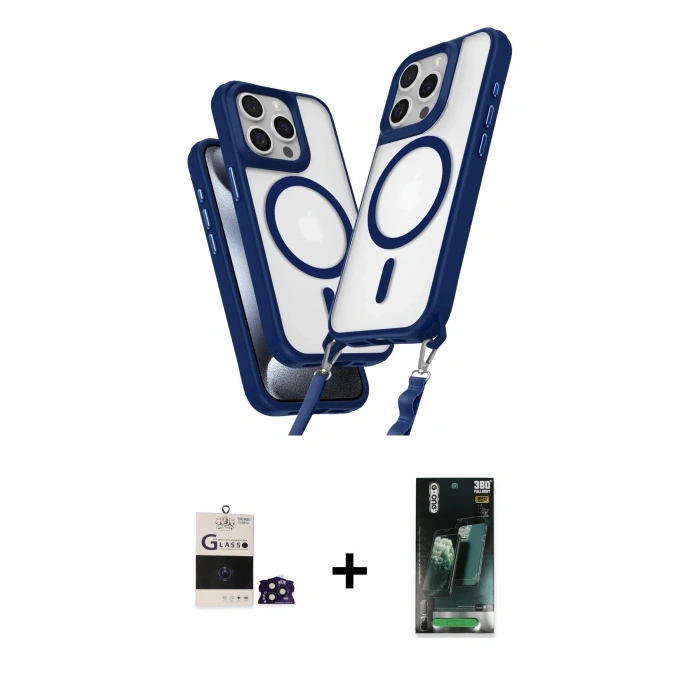 MARSİLYAN™- iPhone 14 Pro Max Kılıf Atlas Doku Koleksiyonu - Siyah 360 Mat Full Body Arka Koruyucu + Bilvis Titan Kamera Lens - DNMR