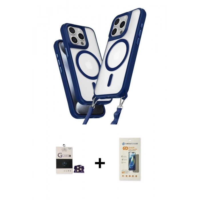 MARSİLYAN™- iPhone 14 Pro Max Kılıf Atlas Doku Koleksiyonu - Siyah 6D Mat Seramik Hayalet Nano Ekran Koruyucu + Bilvis Titan Kamera Lens - GD