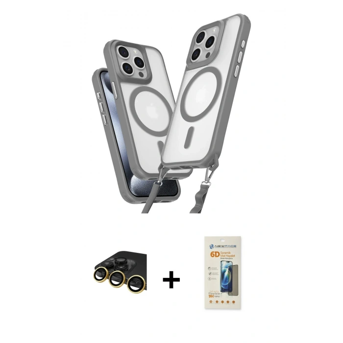 MARSİLYAN™- iPhone 14 Pro Max Kılıf Atlas Doku Koleksiyonu - Siyah 6D Mat Seramik Hayalet Nano Ekran Koruyucu + Raze Metal Kamera Lens - GD