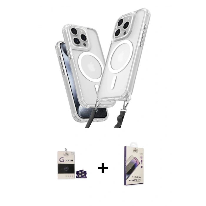 MARSİLYAN™- iPhone 14 Pro Max Kılıf Atlas Doku Koleksiyonu - Siyah Bilvis 3D Mat Cam Ekran Koruyucu + Bilvis Titan Kamera Lens - GS