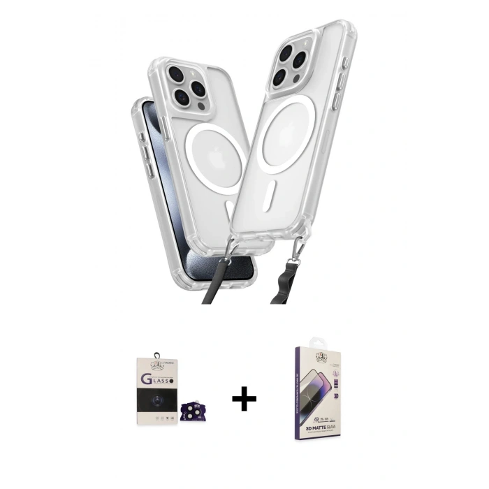 MARSİLYAN™- iPhone 14 Pro Max Kılıf Atlas Doku Koleksiyonu - Siyah Bilvis 3D Mat Cam Ekran Koruyucu + Bilvis Titan Kamera Lens - SH