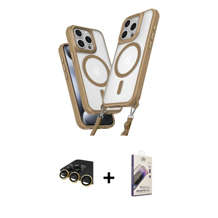 MARSİLYAN™- iPhone 14 Pro Max Kılıf Atlas Doku Koleksiyonu - Siyah Bilvis 3D Mat Cam Ekran Koruyucu + Raze Metal Kamera Lens - GD