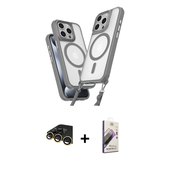 MARSİLYAN™- iPhone 14 Pro Max Kılıf Atlas Doku Koleksiyonu - Siyah Bilvis 3D Mat Cam Ekran Koruyucu + Raze Metal Kamera Lens - GD