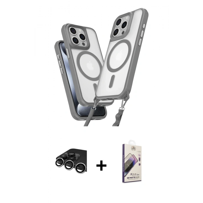 MARSİLYAN™- iPhone 14 Pro Max Kılıf Atlas Doku Koleksiyonu - Siyah Bilvis 3D Mat Cam Ekran Koruyucu + Raze Metal Kamera Lens - GS
