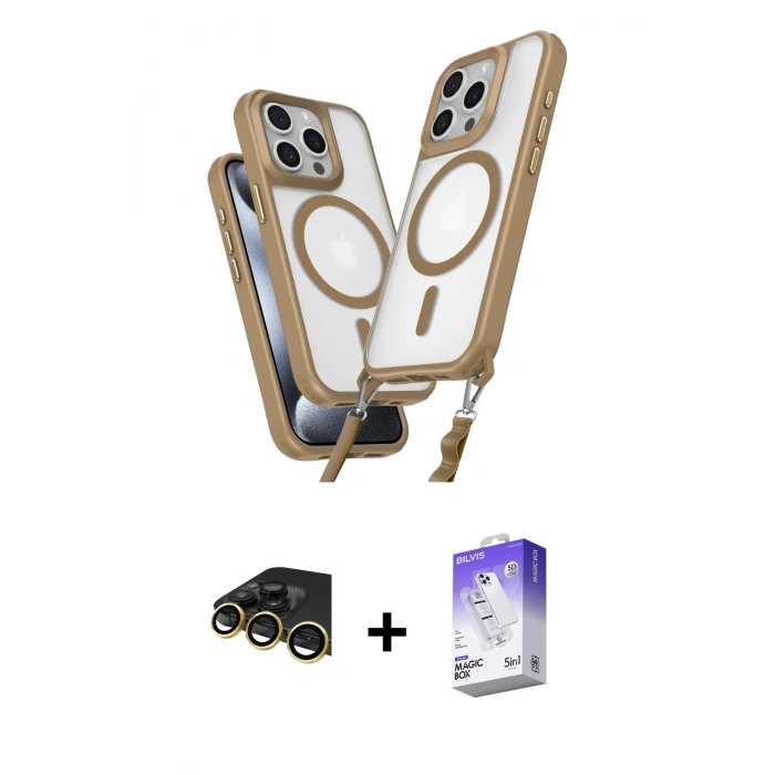 MARSİLYAN™- iPhone 14 Pro Max Kılıf Atlas Doku Koleksiyonu - Siyah Bilvis 5in1 3D Magic Cam Ekran Koruyucu + Gold Raze Metal Kamera Lens