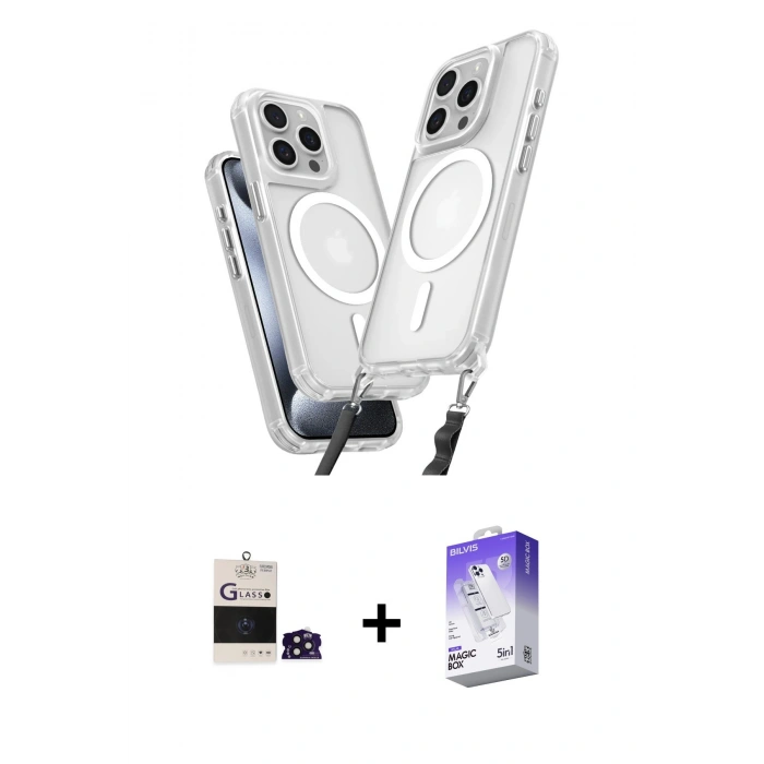 MARSİLYAN™- iPhone 14 Pro Max Kılıf Atlas Doku Koleksiyonu - Siyah Bilvis 5in1 3D Magic Cam Ekran Koruyucu + Bilvis Titan Kamera Lens - DNMR