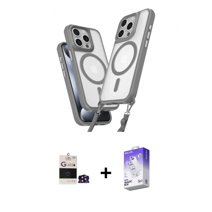 MARSİLYAN™- iPhone 14 Pro Max Kılıf Atlas Doku Koleksiyonu - Siyah Bilvis 5in1 3D Magic Cam Ekran Koruyucu + Bilvis Titan Kamera Lens - DNMR