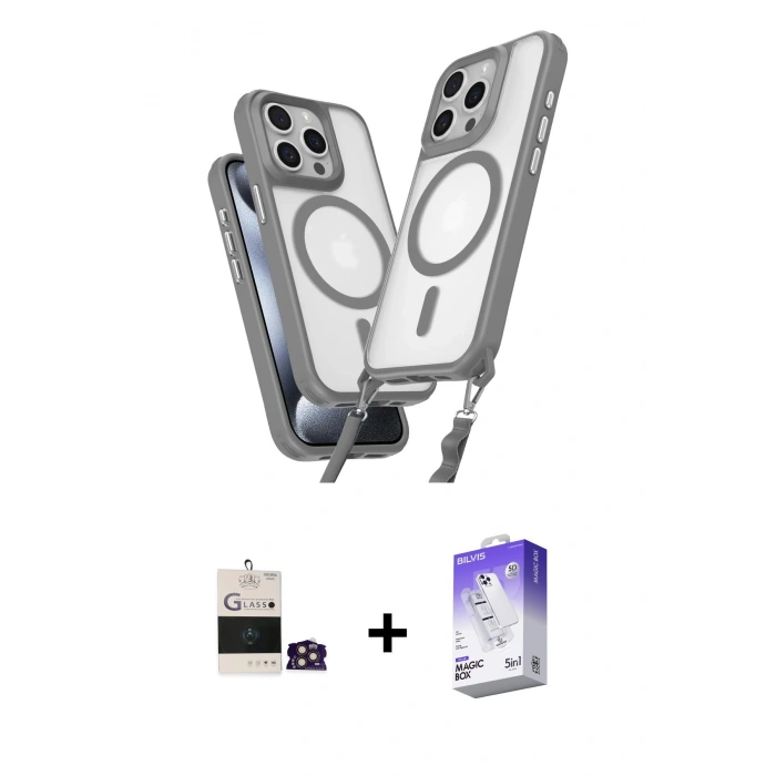 MARSİLYAN™- iPhone 14 Pro Max Kılıf Atlas Doku Koleksiyonu - Siyah Bilvis 5in1 3D Magic Cam Ekran Koruyucu + Bilvis Titan Kamera Lens - GD