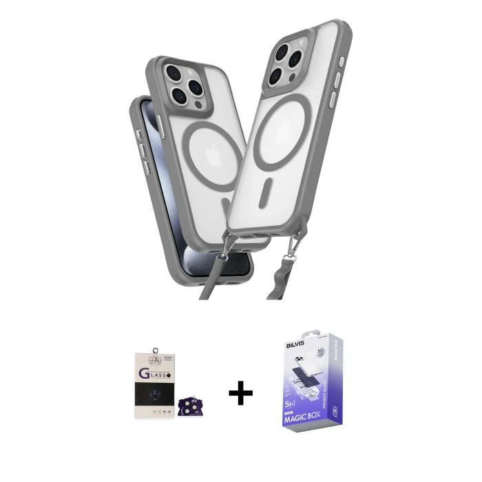 MARSİLYAN™- iPhone 14 Pro Max Kılıf Atlas Doku Koleksiyonu - Siyah Bilvis 5in1 5D Magic Hayalet Cam Ekran Koruyucu + Bilvis Titan Kamera Lens - DNMR