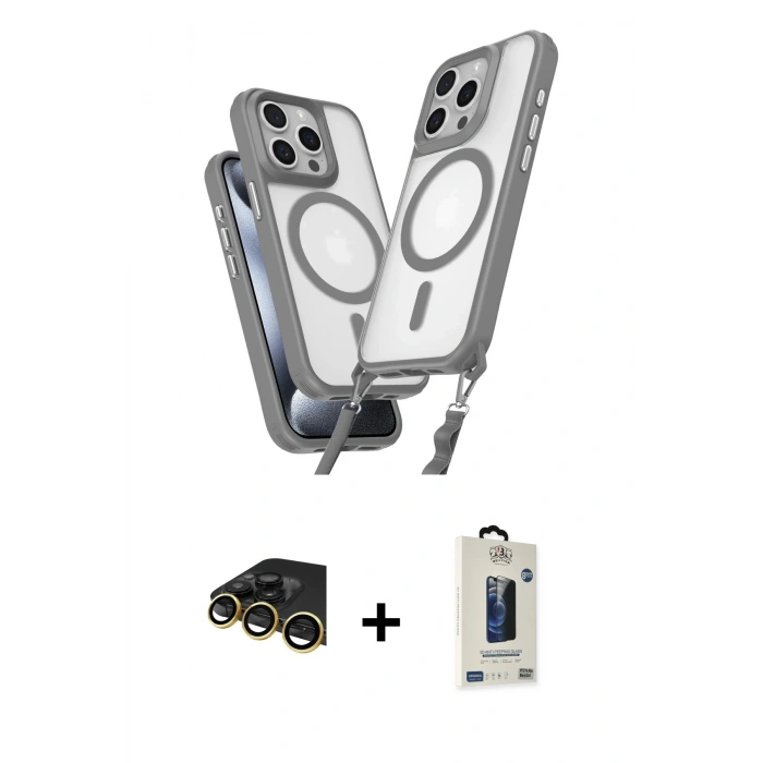 MARSİLYAN™- iPhone 14 Pro Max Kılıf Atlas Doku Koleksiyonu - Siyah Bilvis Hayalet Cam Ekran Koruyucu + Raze Metal Kamera Lens - GD