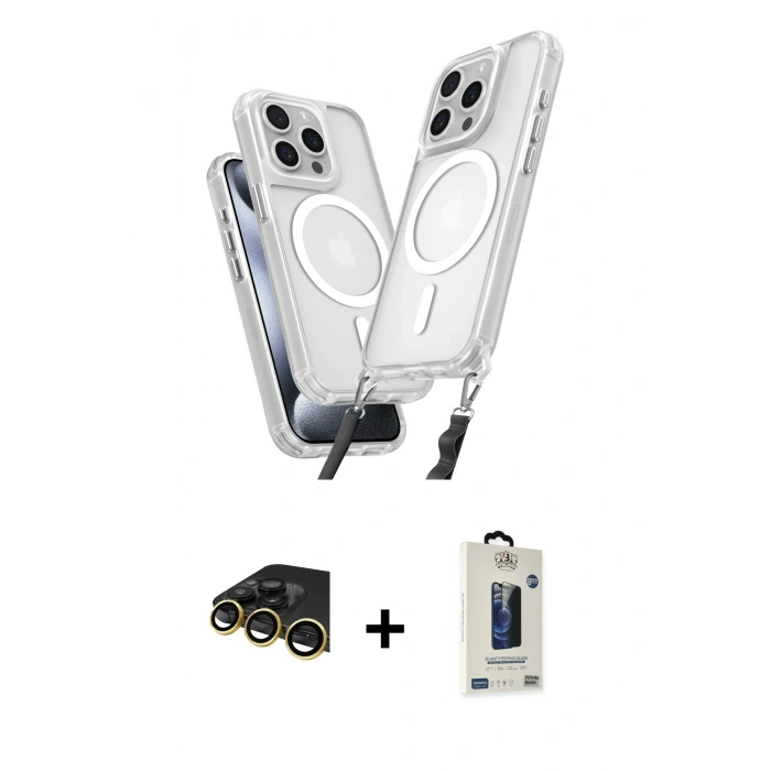 MARSİLYAN™- iPhone 14 Pro Max Kılıf Atlas Doku Koleksiyonu - Siyah Bilvis Hayalet Cam Ekran Koruyucu + Raze Metal Kamera Lens - GD