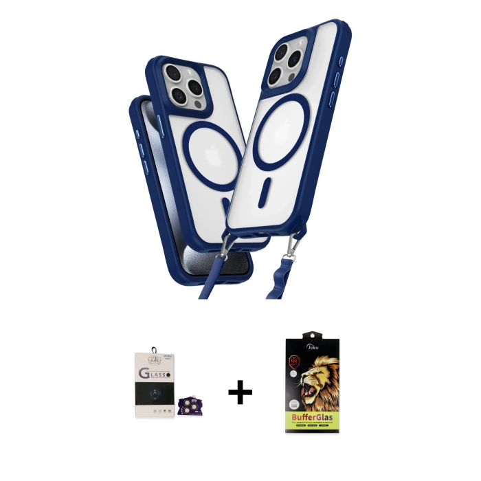 MARSİLYAN™- iPhone 14 Pro Max Kılıf Atlas Doku Koleksiyonu - Siyah Buffer Cam Ekran Koruyucu + Bilvis Titan Kamera Lens - GD