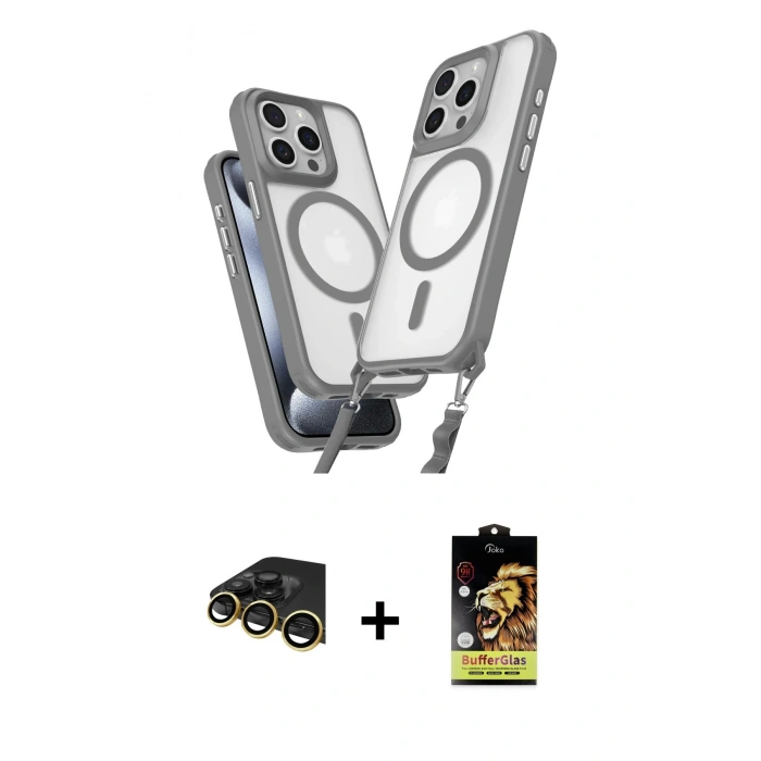 MARSİLYAN™- iPhone 14 Pro Max Kılıf Atlas Doku Koleksiyonu - Siyah Buffer Cam Ekran Koruyucu + Raze Metal Kamera Lens - GD