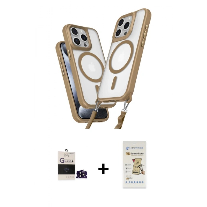 MARSİLYAN™- iPhone 14 Pro Max Kılıf Atlas Doku Koleksiyonu - Siyah Mat Seramik Nano Ekran Koruyucu + Bilvis Titan Kamera Lens - SH