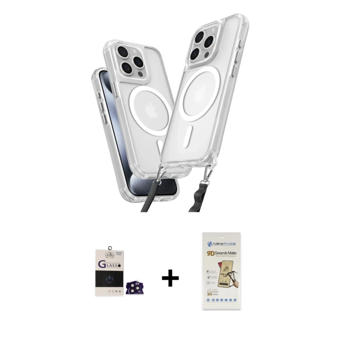 MARSİLYAN™- iPhone 14 Pro Max Kılıf Atlas Doku Koleksiyonu - Siyah Mat Seramik Nano Ekran Koruyucu + Bilvis Titan Kamera Lens - DNMR