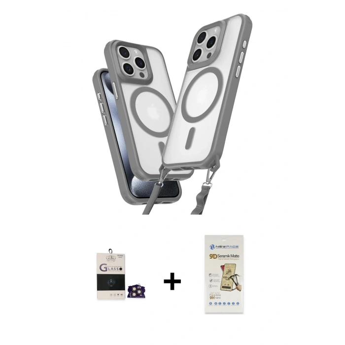 MARSİLYAN™- iPhone 14 Pro Max Kılıf Atlas Doku Koleksiyonu - Siyah Mat Seramik Nano Ekran Koruyucu + Bilvis Titan Kamera Lens - GD