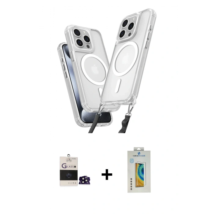 MARSİLYAN™- iPhone 14 Pro Max Kılıf Atlas Doku Koleksiyonu - Siyah Polymer Nano Ekran Koruyucu + Bilvis Titan Kamera Lens - SH