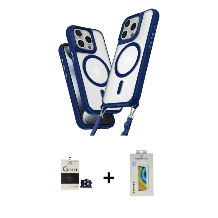 MARSİLYAN™- iPhone 14 Pro Max Kılıf Atlas Doku Koleksiyonu - Siyah Polymer Nano Ekran Koruyucu + Bilvis Titan Kamera Lens - SH