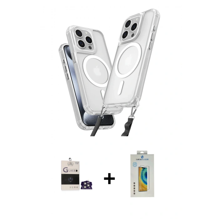 MARSİLYAN™- iPhone 14 Pro Max Kılıf Atlas Doku Koleksiyonu - Siyah Polymer Nano Ekran Koruyucu + Bilvis Titan Kamera Lens - GS